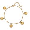 Lit Wall Gold Anklets for Women 18K Gold Plated Adjustable Summer Simple Foot Jewelry Ankle Bracelet for Women(Shell)