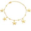 Lit Wall Gold Anklets for Women 18K Gold Plated Adjustable Summer Simple Foot Jewelry Ankle Bracelet for Women(Starfish)