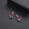 Flower Earrings for Women Trendy 18K White Gold Plated Cubic Zirconia Hypoallergenic Drop Earrings Floral Jewelry for Women