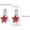 Flower Earrings for Women Trendy 18K White Gold Plated Cubic Zirconia Hypoallergenic Drop Earrings Floral Jewelry for Women
